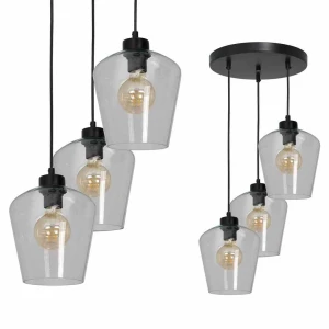 Lampa wisząca SANTIAGO CLEAR 3xE27 czarny