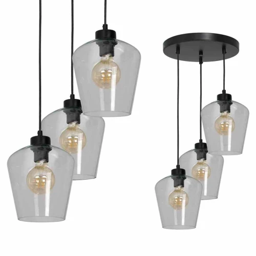Lampa wisząca SANTIAGO CLEAR 3xE27 czarny