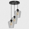Lampa wisząca SANTIAGO CLEAR 3xE27 czarny