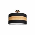 Plafon TERRA czarny/naturalne drewno 3xE27 szer.50cm