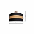 Plafon TERRA czarny/naturalne drewno 3xE27 szer.50cm