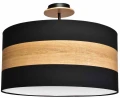 Plafon TERRA czarny/naturalne drewno 3xE27 szer.50cm