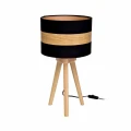 Lampa stołowa TERRA 1xE27 czarny/naturalne drewno