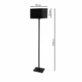 Lampa podłogowa NAPOLI 1xE27 czarno/złoty