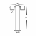Lampa ogrodowa stojąca Ketto 2xGU10 IP44 czarny